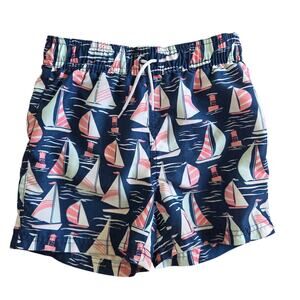 Janie and Jack Sailboat Print Swim Trunks